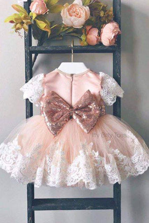 Bow-not Flower Girl Dresses,Tulle Baby Dresses DMK9