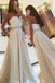 Sweetheart Backless Long Ivory Lace Satin A-line Simple Prom Dresses K736