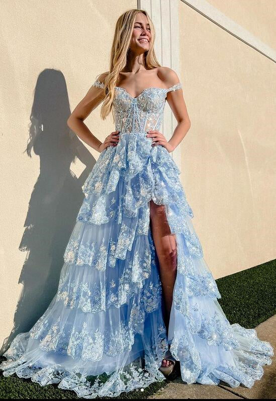 Sparkly Prom Dress with Slit Skirt, Long Graduation School Dresses, Ev Demodresses Sparkly Prom Dress with Slit Skirt, Long Graduation School Dresses, Ev Demodresses