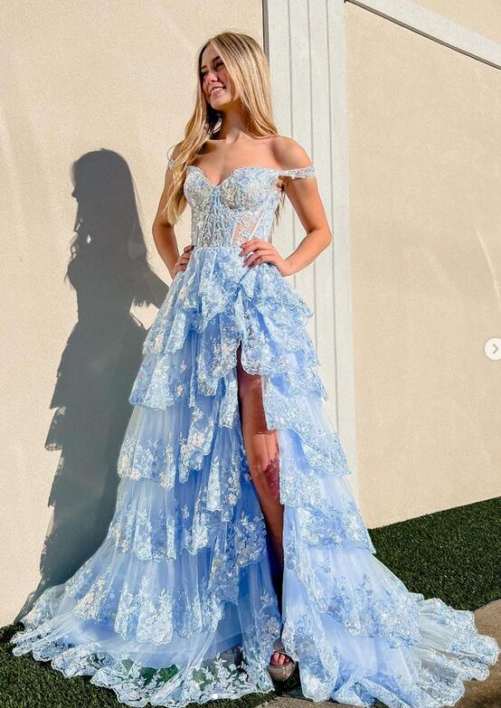 Sparkly Prom Dress with Slit Skirt, Long Graduation School Dresses, Ev Demodresses Sparkly Prom Dress with Slit Skirt, Long Graduation School Dresses, Ev Demodresses