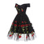 Charming Off the Shoulder Tulle Black Homecoming Dresses with Flowers DMO45