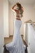 Strapless Sparkly Silver Open Back Long Sheath Party Cheap Prom Dresses DMJ91