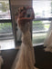 Elegant Spaghetti Straps Mermaid Lace Appliques Backless Wedding Dresses DMW3