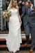 Stunning V Neck Mermaid Lace Open Back Wedding Dresses Bridal Dresses DMW4