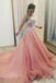 A Line Sweetheart Tulle Appliques Prom Dresses, Long Formal Dress DMQ4