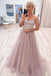 A Line Tulle Sweetheart Long Prom Dresses, Strapless Formal Evening Dresses DMP047