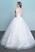 Beautiful Backless Lace Tulle Long A-line Lace Up Wedding Dresses W30