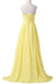 Yellow Chiffon Beaded Strapless Lace Up High Low Pregnant Prom Dresses K745