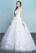 Beautiful Backless Lace Tulle Long A-line Lace Up Wedding Dresses W30