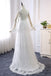 A Line V Neck Long Sleeves Lace Tulle Boho Wedding Dresses Beach Bridal Dress DMW45