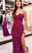 Elegant Mermaid Sweetheart Sequined Long Prom Dresses With Slit DMP300