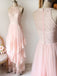Princess Pink Lace Long Prom Dress Bridesmaid Dresses DMK96