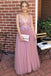 Elegant V Neck Flower Appliques Long Prom Evening Dress DMK83