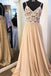 Spaghetti Straps Beading A Line Prom Dress with Appliques DMK76
