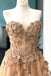 Elegant A-Line Sweetheart Appliqued Brown Prom Dress DML96