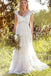 Bohemian A Line V Neck Lace Bridal Gown Simple Beach Wedding Dresses DMK37