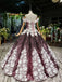 Princess Sparkly Off the Shoulder Long Prom Dress, Ball Gown Quinceanera Dresses DMS26