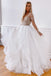 White A Line Tulle Appliques Long Sleeves Prom Dress Stunning Evening Dress DMQ39