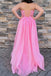 Glitter Strapless Hot Pink Appliques A-Line Prom Dress Evening Gown DMP276