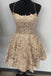 Spaghetti Straps Criss Cross Back A Line Lace Homecoming Dresses DMO76