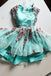 Green Tulle Lace Appliques Short Cute Homecoming Dress DMP48