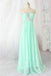 Mint Chiffon Long Sweetheart Beading High Low Prom Dresses K712