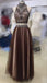 Lovely Two Pieces Colorful Beading A-line Long Handmade Prom Dresses K702