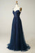 Chic Tulle Floral Lace Off-the-Shoulder A-Line Prom Dress Evening Gown DMP282