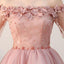 Chic Short Pearl Pink Off-the-shoulder Homecoming Dress,Tulle Cheap Prom Dresses DM511