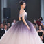 Off-the-shoulder Ombre Ball Gown Prom Dresses Cheap Long Evening Dresses DMJ56