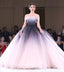 Off-the-shoulder Ombre Ball Gown Prom Dresses Cheap Long Evening Dresses DMJ56