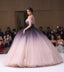 Off-the-shoulder Ombre Ball Gown Prom Dresses Cheap Long Evening Dresses DMJ56