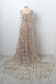Chic V neck Floor Length Stars Pink Prom Dresses,Long Evening Dress DME19