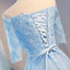 Cute Off shoulder Half Sleeves Lace Appliqued Short Homecoming Dresses DM368
