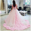 Ball Gown Off shoulder Pink Tulle Flowers Wedding Dresses,Pink Quinceanera Dresses DM224