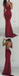 Sexy Burgundy Mermaid Long Spaghetti Straps Prom Dresses DMD81