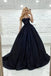 Sparkly A Line Black Long Prom Dresses, Formal Evening Dresses, Black Gowns DM1920