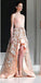 High Low Sweetheart Strapless A Line Lace Prom Dresses DMF98