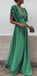 Boho Colorful V Neck A Line Cheap Bridesmaid Dress, Long Modest Dresses DMH12