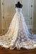 Charming Lace Long A Line Prom Dress, Long Wedding Dress With Cap Sleeves DME92