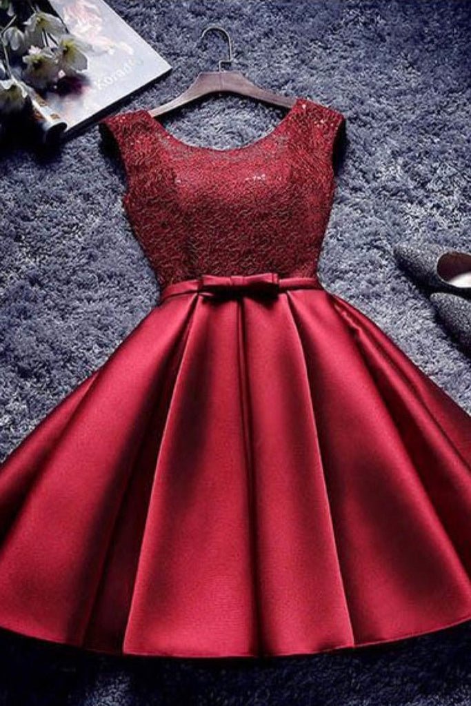 burgundy satin homecoming dress Burgundy Beauty: Shimmering Satin Strapless Homecoming Dress with Convenient Pockets hc242