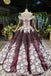 Princess Sparkly Off the Shoulder Long Prom Dress, Ball Gown Quinceanera Dresses DMS26