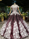 Princess Sparkly Off the Shoulder Long Prom Dress, Ball Gown Quinceanera Dresses DMS26