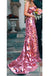 Fancy Pink Sequins Long Prom Dresses Mermaid Strapless Formal Evening Dresses with High Slit DMP272