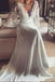 Romantic Boho V Neck Lace Appliques Long Sleeve Beach Wedding Dress DME21