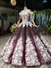 Princess Sparkly Off the Shoulder Long Prom Dress, Ball Gown Quinceanera Dresses DMS26