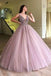 V Neck Tulle Long Ball Gown Prom Dress, Formal Evening Dress DME20