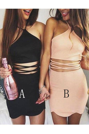 Fashion Halter Sheath Sleeveless Mini Cocktail Dresses, Homecoming Dress DMD66