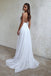 Beautiful A Line Lace Long White Spaghetti Straps Beach/Coast Wedding Dress DM270