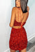 Two Pieces Tight Burgundy Sequins Sheath Short Homecoming Dresses DMHD28